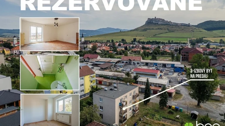 REZERVOVANÝ: 3-izb. byt s balkónom, Spišské Podhradie, 71 m2