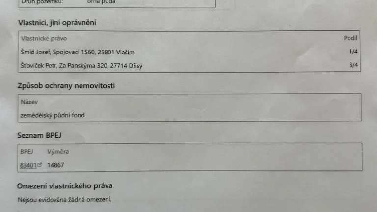 Prodej orné půdy 14 867 m² – Olešna u Načeradce (okr. Benešo