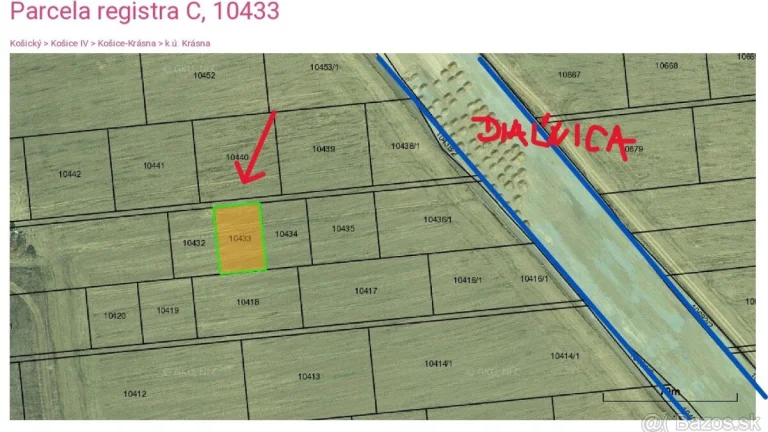 Investičné stavebné pozemky 1483 a 841 m2, Košice Krásna