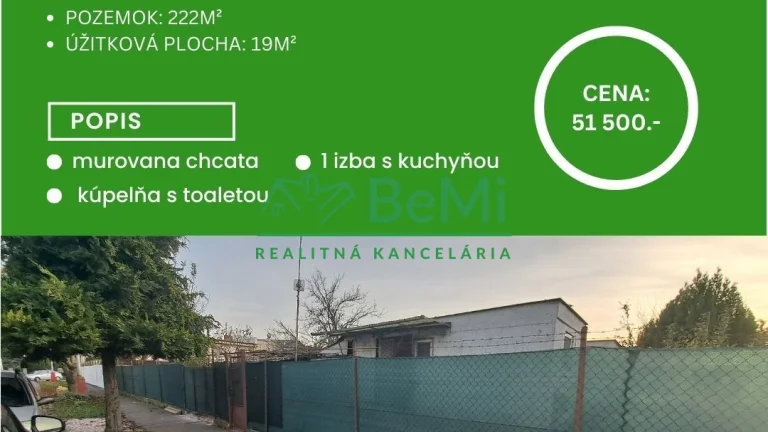 Záhrada s chatkou - 222m2 , Šaľa ID 008-13-EVBA
